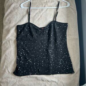 Sequin Black Top, Size M